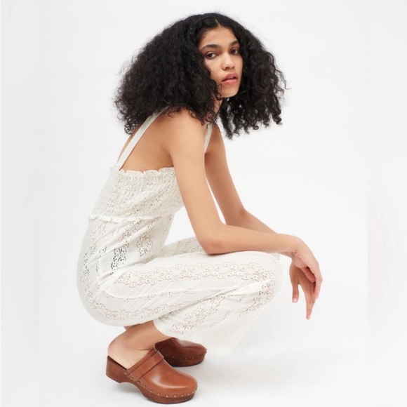 Zara White Eyelet Jumpsuit Never Worn - Picture 3 of 5